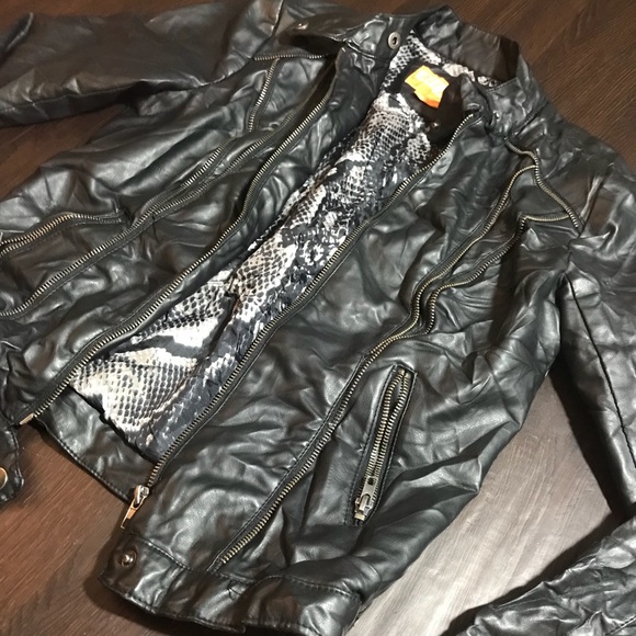 SOLD Faux Leather Jacket - Picture 1 of 7